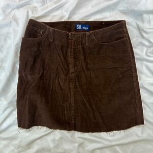 SO GSJC Brown Corduroy Thigh Length Skirt with Zipper  Women’s Size 9
